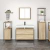 Bathroom Furniture Set with Shelf 3 pcs Sonoma Oak Wood Based Material