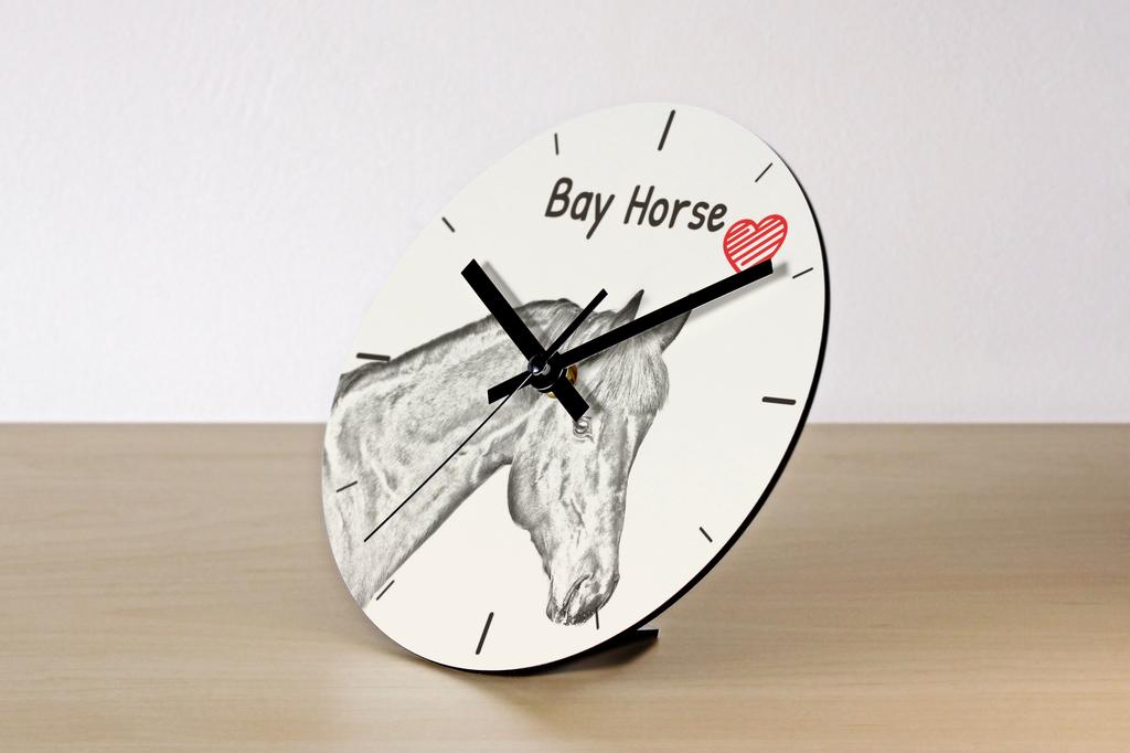 Bay Horse – Wall clock with a horse, shelf clock with a print | Art-Dog
