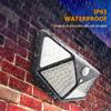 Außen-Solarleuchte 100 LED Solar-Wandleuchten Wasserdichter Bewegungssensor Solarbetrieben Sonnenlicht Straßenlaterne für Gartendekoration