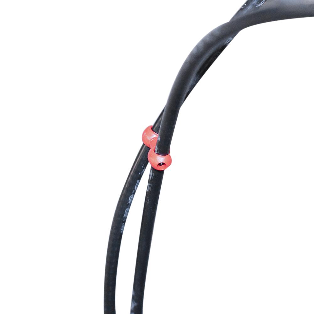 10 x Bike S style Clips Buck Holes Brake Gear Cable Housing Hose Guides(Red)