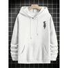 2026 Spring/Autumn Bestselling Men's Hoodie with Oriental Ink Pine and Samurai Print, American Retro Loose Fit Sweatshirt