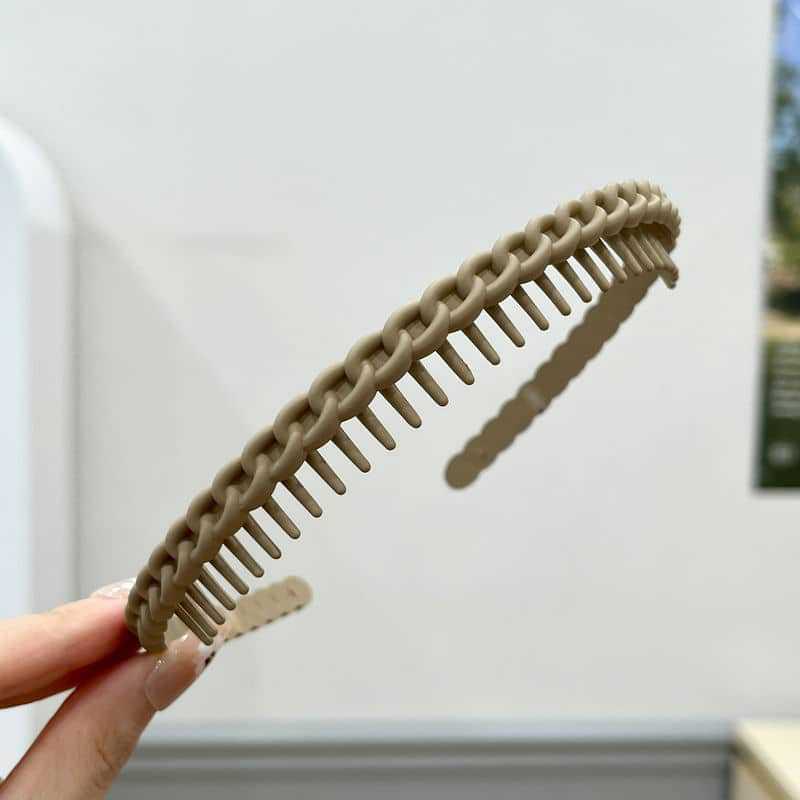 

Нескользящая повязка на голову с матовыми зубами для девочек - корейские интернет-знаменитости аксессуары для волос хаки