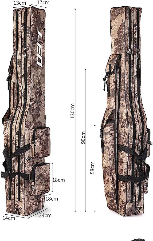 HUACHENG Fishing Rod Case, Fishing Bag, Foldable, Large Capacity, Portable Fishing Rod Bag, Fishing Rod Storage Bag, Tool Storage Bag, Rod Case, Tackl
