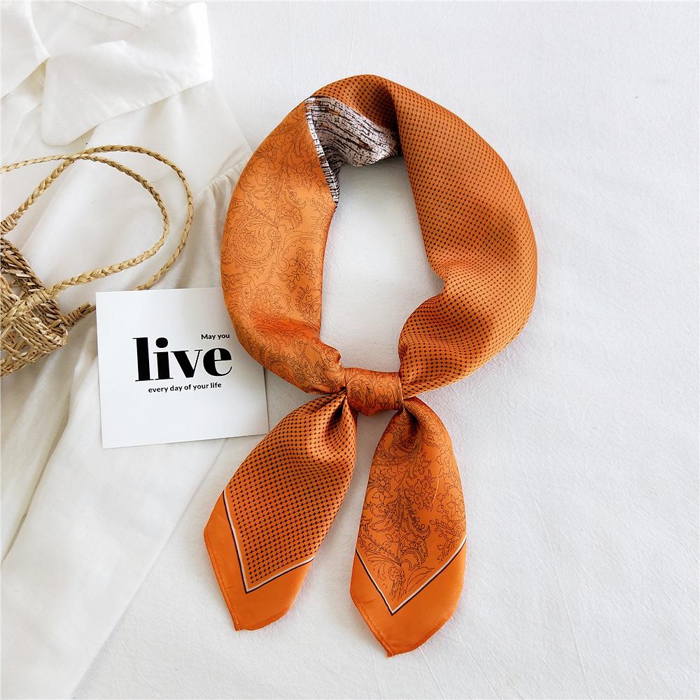 Módní Dekorace Šála Páska do vlasů Vázanka Vlasy 70 Malý čtvercový šátek Hedvábný šátek Dámské jarní a podzimní všestranný malý šátek Profesionální šátek