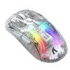 MAMBASNAKE X2 Gaming Mouse, Transparent Skeleton Design, Stylish Mouse with 3 Modes: 2.4GWired Type-CBluetooth, PixArt Sensor, Wireless Mouse for