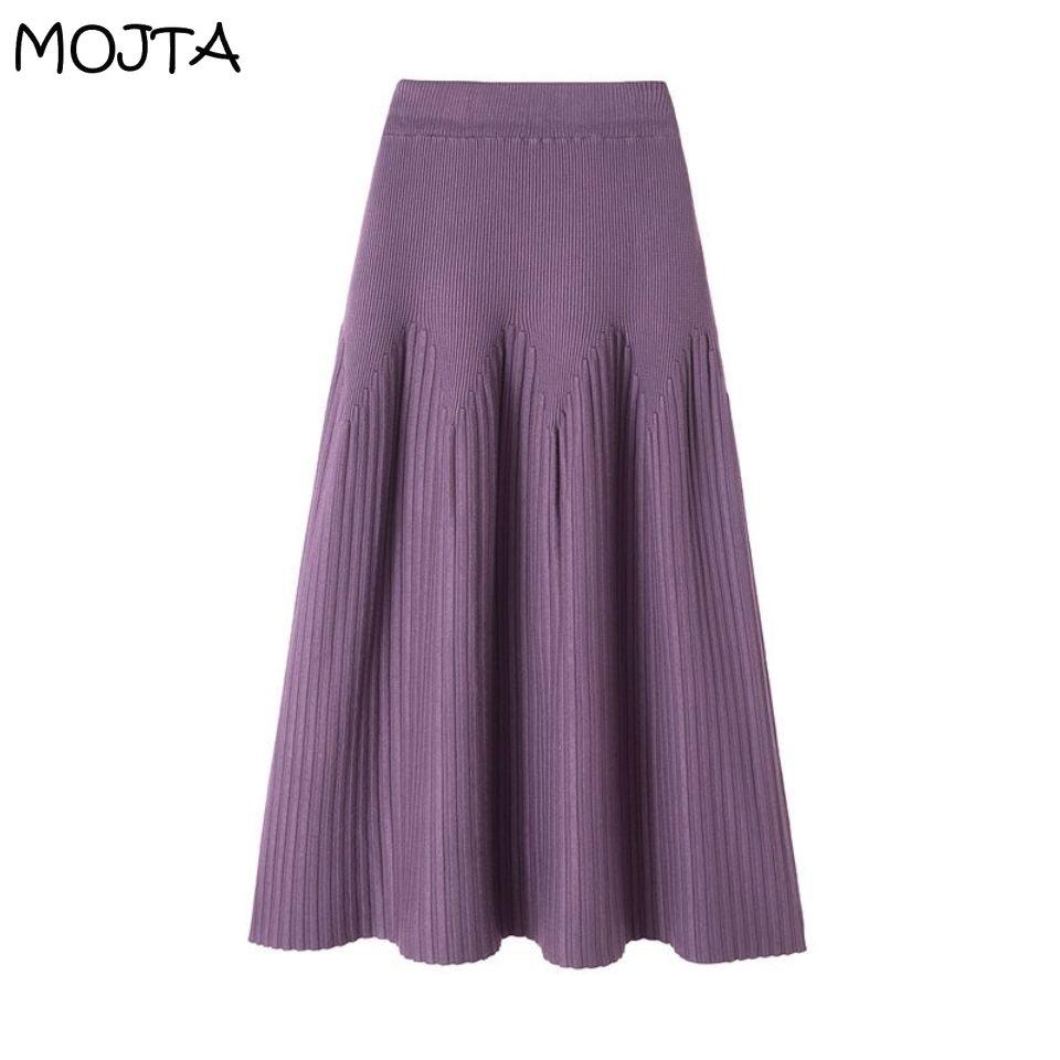 Женская элегантная повседневная уличная офисная юбка с высокой талией — фото 8