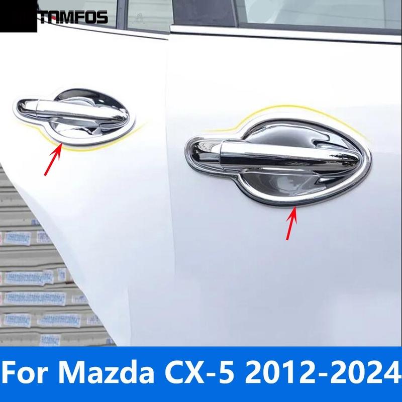 For Mazda CX-5 CX5 2012-  2024 Chrome Side Door Handle Bowl Cover Trim Protection Cap Exterior Accessories Car Styling