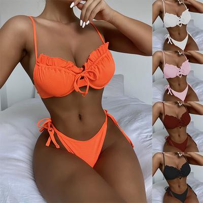 Kadın Bikini Push Up 5 Renk Mayo Kadın Mayo Seksi bikini seti Fırfır Biquini Mikro Bikini Biquini mayo Mayo