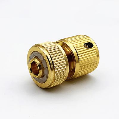 Brass 1/2" Garden Hose Quick Connector 16Mm Hose Waterstop Connector Copper