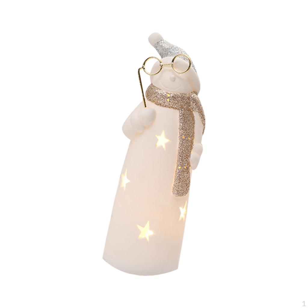 Ceramic Lighted Christmas Statue, Warm Light Table Decoration, Decorations