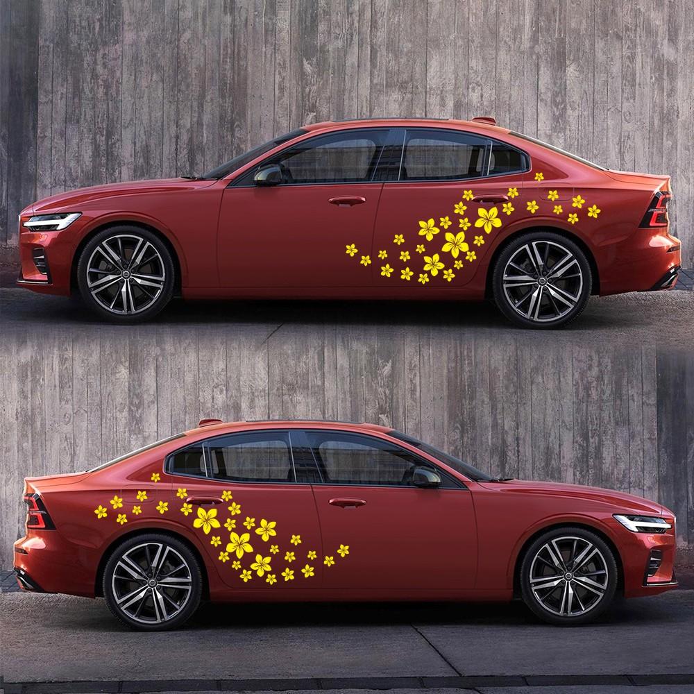 

Vinyl Car Stickers Stylish Design Beautiful Flowers Side Door Window Stickers Acesssories белый