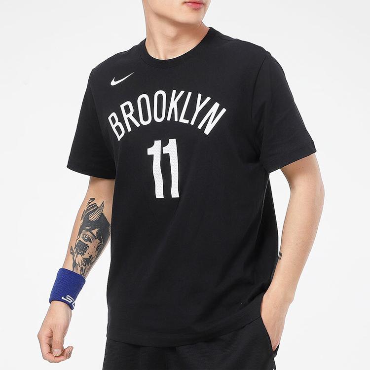 Nike Brooklyn Nets Kyrie Irving Crew Neck T-Shirt Men Tops Black CV8505-018