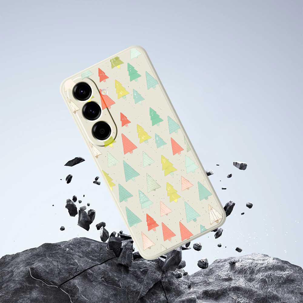 For Samsung Galaxy A56 5G Case Colorful Trees Pattern Printing Straight Edge TPU Phone Back Cover