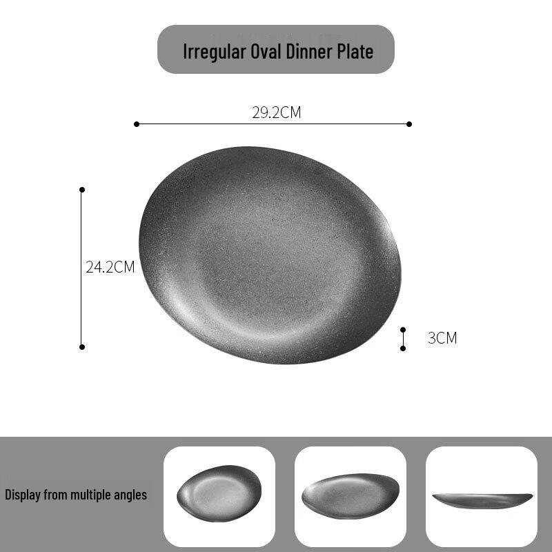 ZISIZ Irregular Stainless Steel Dinner & Dessert Plate
