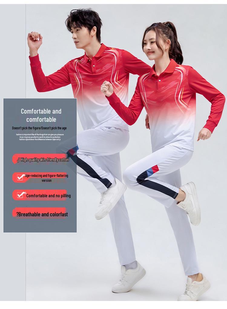 Unisex Long Sleeve Polo Sports Set - Spring/Autumn Team Uniform