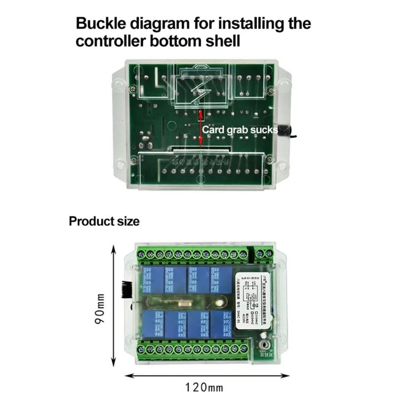 8-Channel Wireless RF Remote Controls Switches Relays Module DC8-86V / AC110-275V
