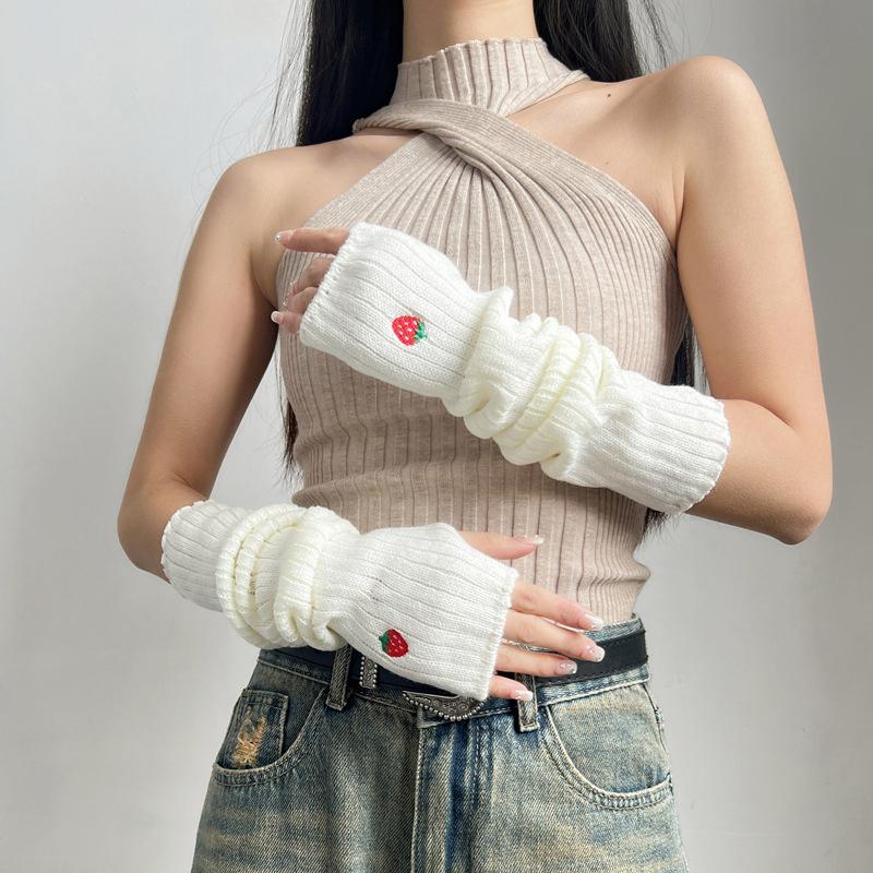 Fashion Female Arm Warmer Knitted Fingerless Long Gloves Student Sleeves Cover Casual Girls Lolita Cosplay Mitten
