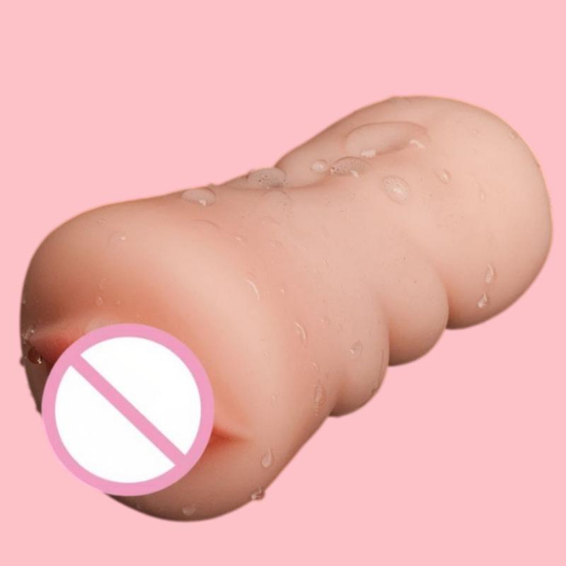 Promotion Realistic Aircraft Cup Pocket Pussy Soft Silicone Stroker with 3 Textured Channels  Pleasure Sex Toy for Men