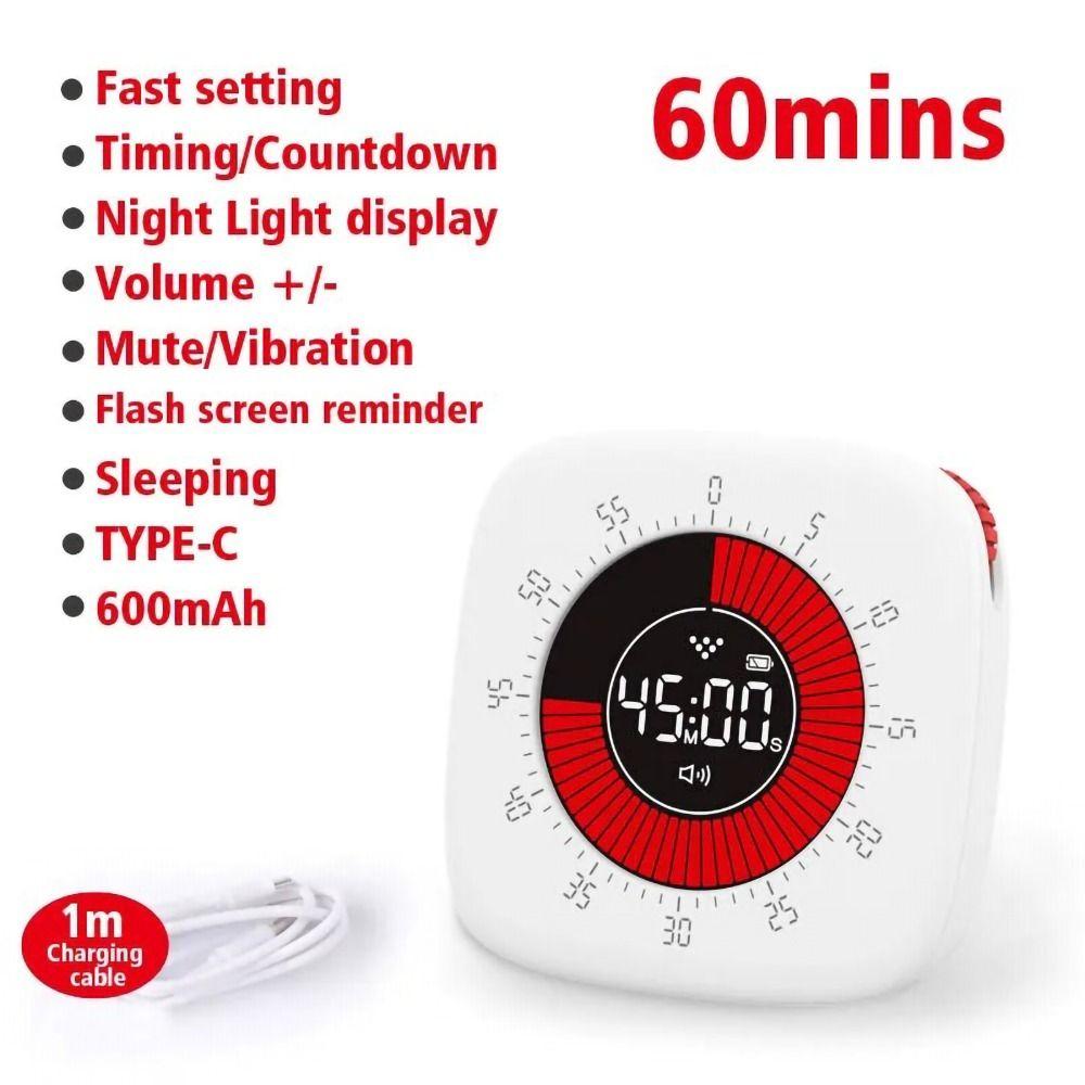 60 Minutes Timing Silcent Timers Rechargeable Countdown Timer Alarm Modes Visual Timer Classroom