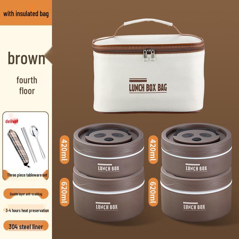 Portable Multi-layer Leak-proof Insulated Bento Lunch Box for Students and Office Workers
