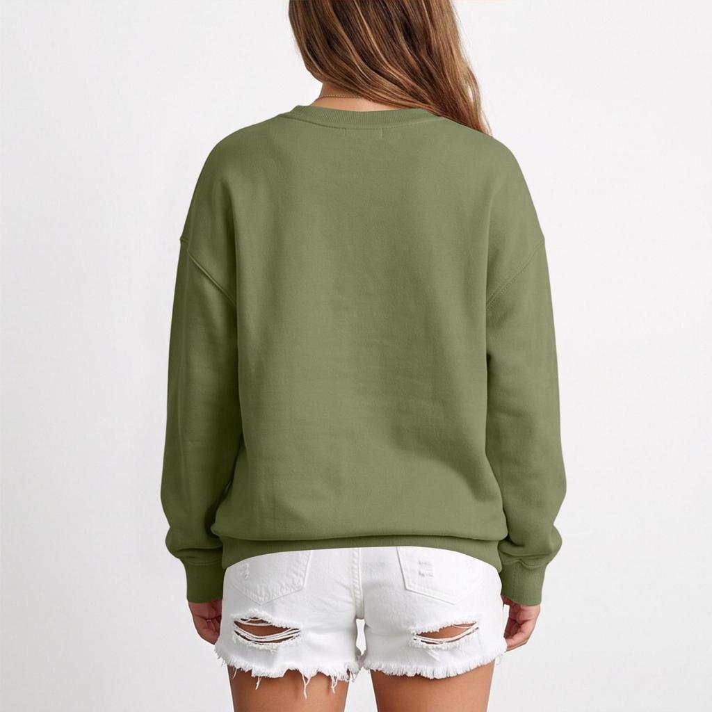 Women's Fashion Casual Halloween Print Neck Pullover Sweatshirt
