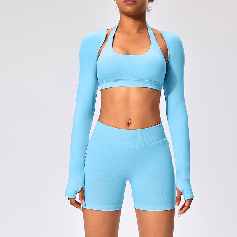 

Спортивный кроп-топ с длинным рукавом, шаль для йоги - Одежда для фитнеса с ощущением обнажённости M