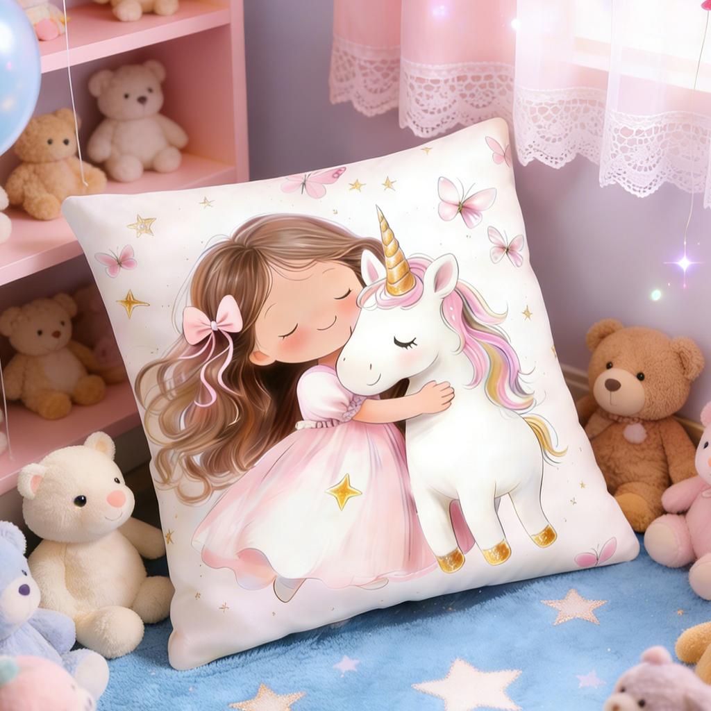 45X45Cm Pillowcase Square Cushion Cover Cute Cat Print Birthday Party Decoration For Home Sofa Bed Bedroom Living Room Decor