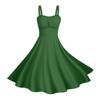 Women's Vintage Sleeveless Pleated Patchwork Cute A-Line Hem Dresses