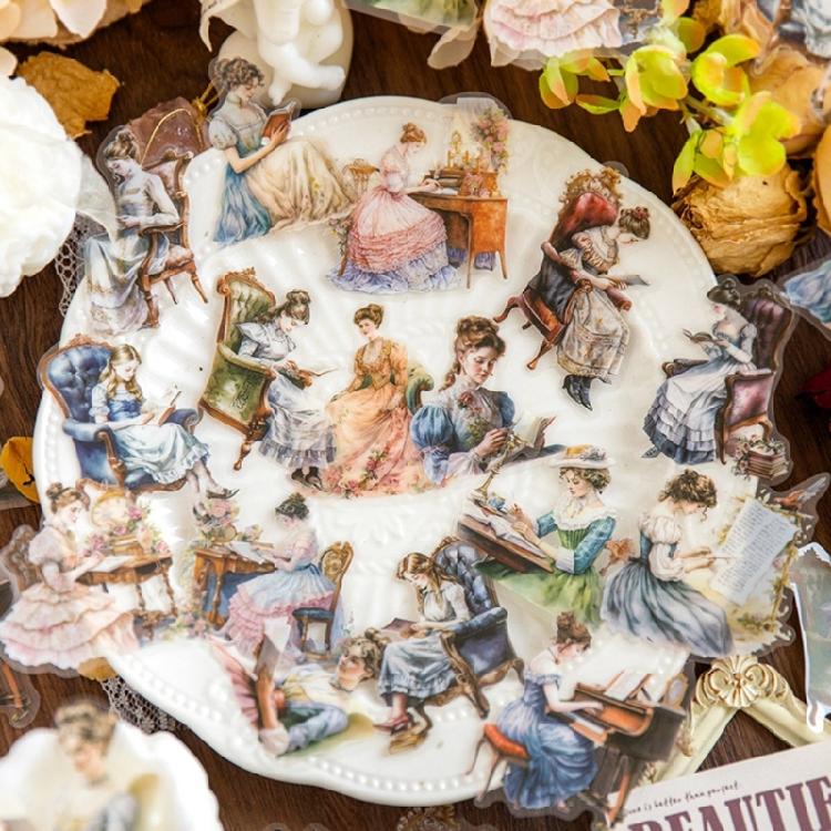 1 Sheet Handbook Sticker Set, Scrapbooking Decorative Sticker Adhesive Sticker for Luggage Glass Planners Notebook