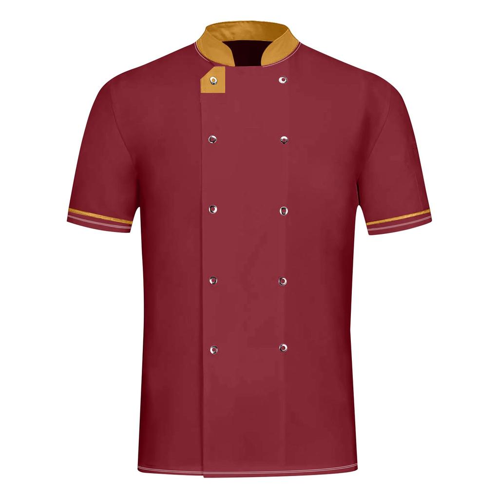 Chef's Jacket Chef Uniform Men's Women's Short Sleeve Cotton Kitchen Chef Jacket Costume Restaurant Hotel Cafe Chef Coat
