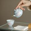 Hand Painted Underglaze Magnolia Ceramic Teapot Household Sketch Pot Kung Fu Tea Set Ball Hole Filter Princess Pot
