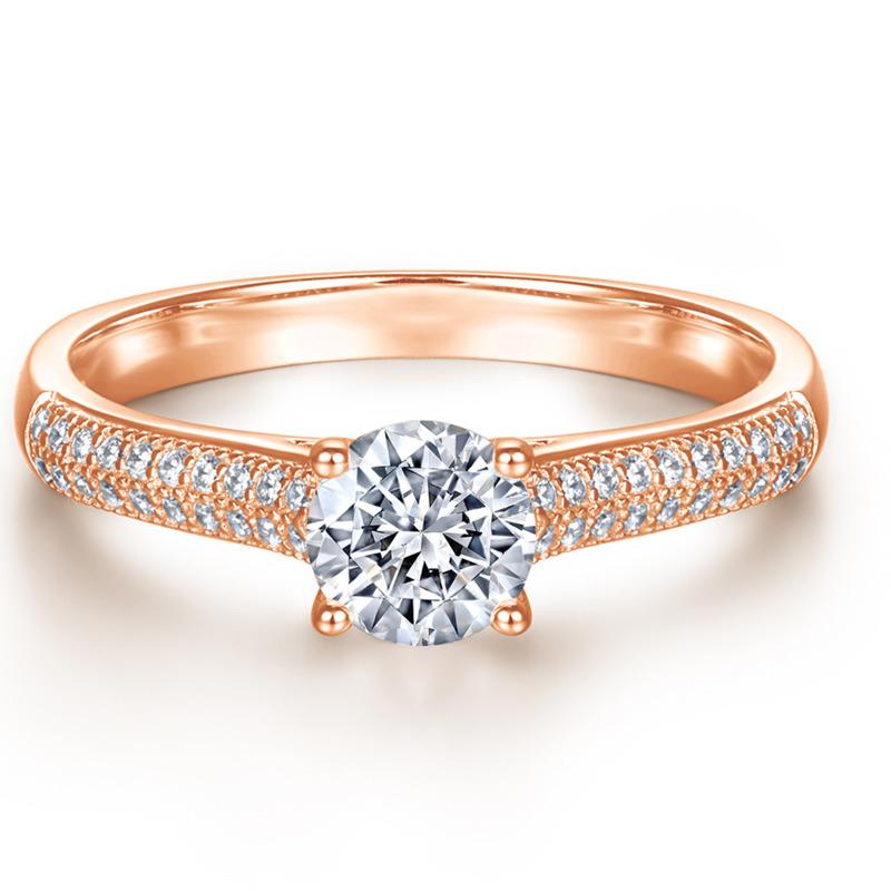 Bague Ringen Real 0.8 Ct D Color Moissanite Engagement Rings For Women S925 Sterling Silver Wedding Bands Jewelry With Certificate