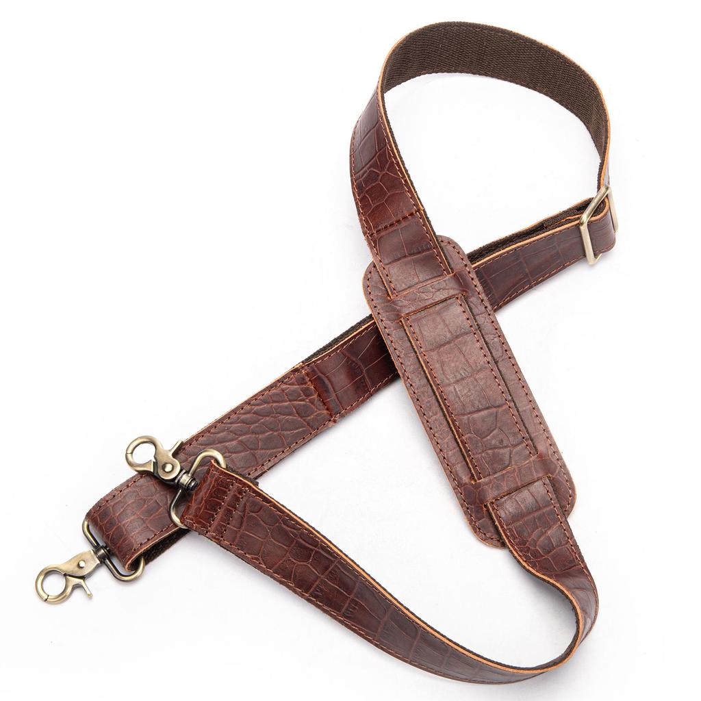 NIUCUNZH Men's Adjustable Retro Crossbody Bag with Crazy Horse Leather Shoulder Strap