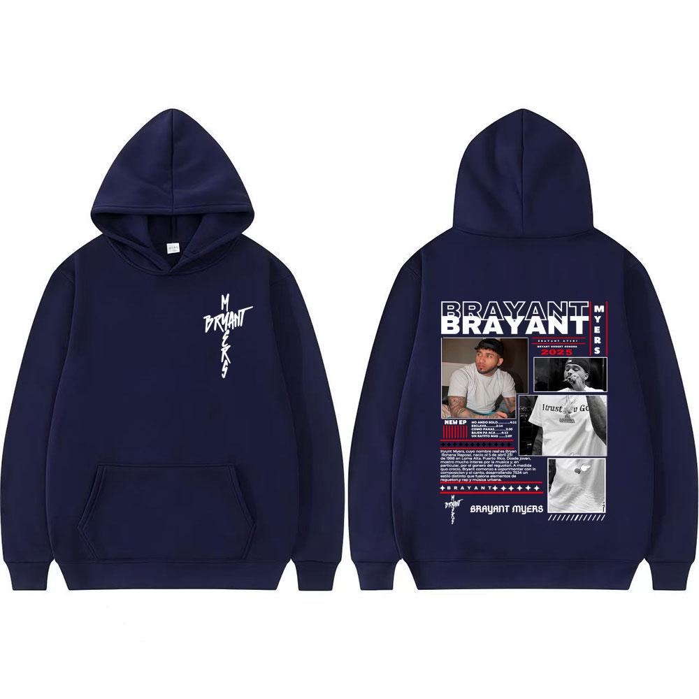Rapper Bryant Myers 2025 Tour Cover Pullover Men Women Fashion Street Pop Music Hoodie Casual High Quality Oversized Sweatshirts