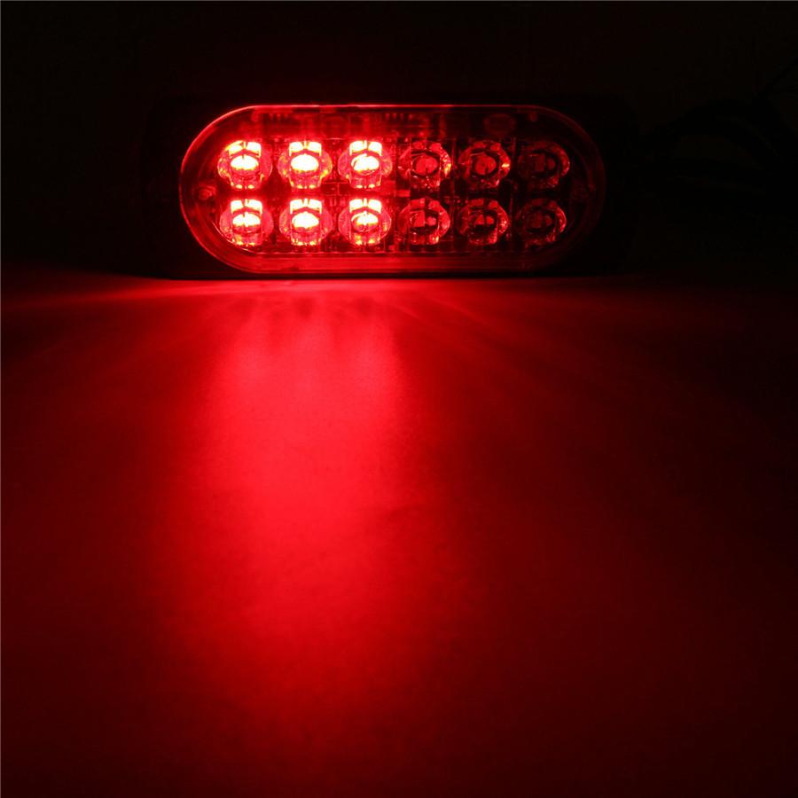 4Pcs Car Emergency Lamp Flash Red 12 LED Flasher Strobe Light for Turck Offroad