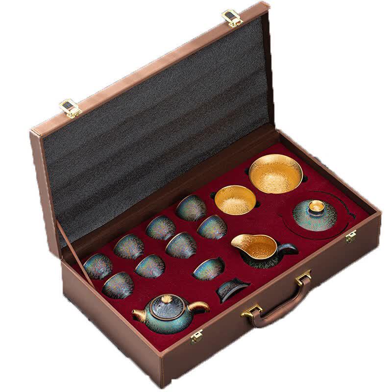 OLOEY Gilded Jianzhan Ceramic Tea Set
