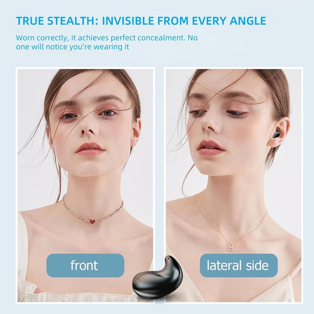 M52 Sleep Earbuds with Power Display, Mini Invisible Earbuds for Side Sleepers, Wireless Headphones Bluetooth 5.3, 58H Battery, Ultra-Thin Comfort,