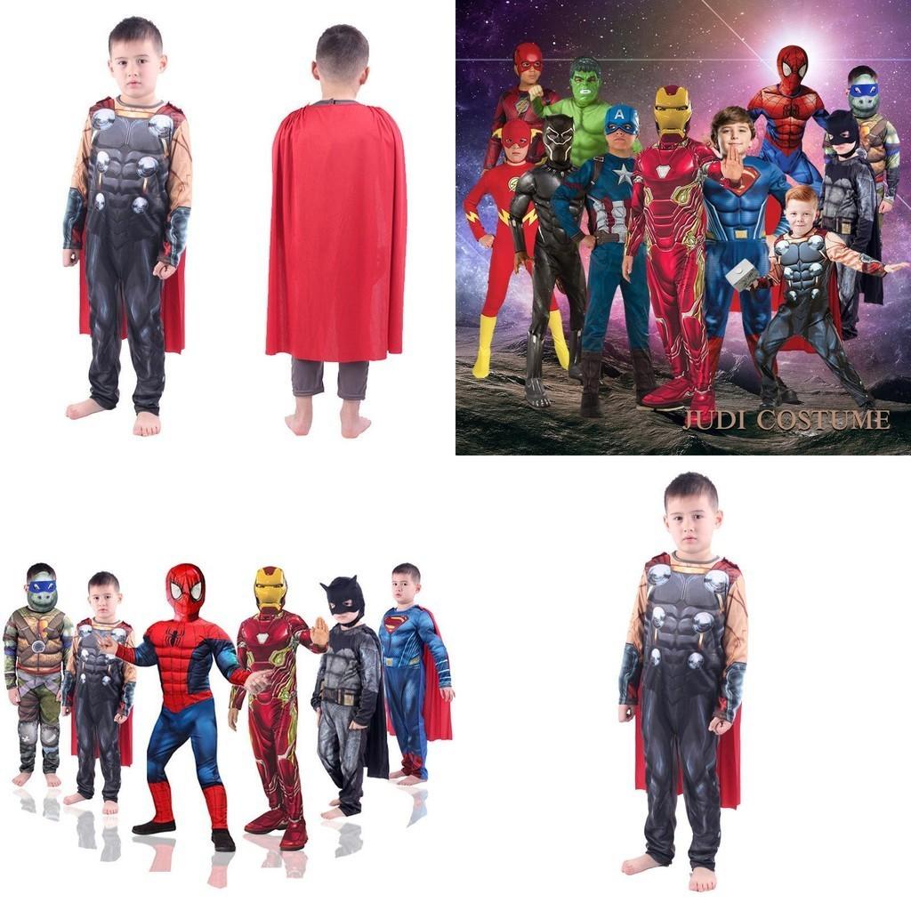 Barnekostyme av Thor med trykt design Perfekt for Halloween og Cosplay
