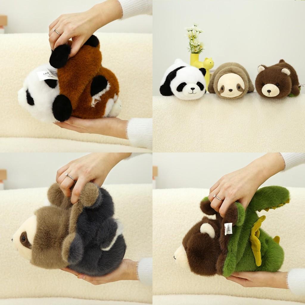Adorable Reversible Panda Plush Toy Transforming Into Cute Panda Doll For Kids Gifts