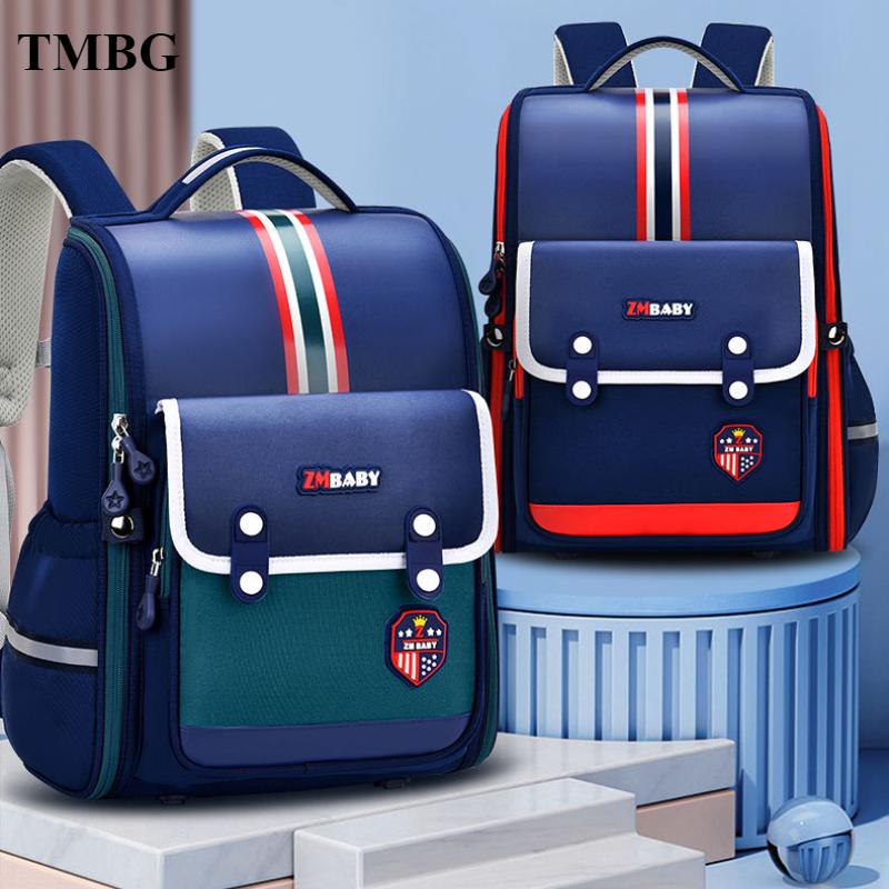 Nylon Trendy England Style Autumn New Primary Student School Bags Integrated Full Opening Large Capacity Children Backpack Grades 1-3-4 Boy's Book Bag