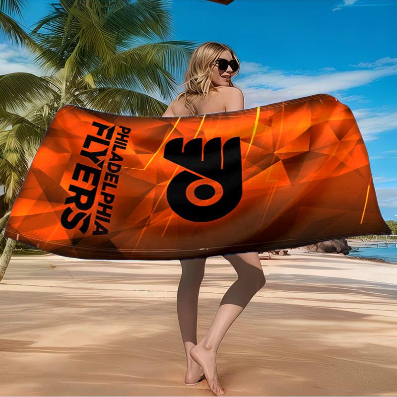 Flyers Hockey Logo Art Beach Towel Microfiber Beach Towel, Lightweight and Quick-Dry, for Summer Travel, Swimming Pool Fan Birthday Gift