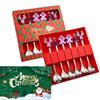 Set Regalo Cucchiaini da Caffè Forchette di Natale in Scatola con 1 Biglietto di Natale, Cucchiaino da Caffè Natalizio Forchette da Cena Cucchiaino da Dessert Stoviglie Regalo