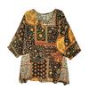 DIMANAF 2026 Plus Size New T-Shirt Women Flower Print Loose Casual O-Neck Lady Tops Tees Shirts Oversize Summer