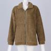 Women's Fashionable  And Winter Plush Cardigan With Zipper Lapel Short Jacket