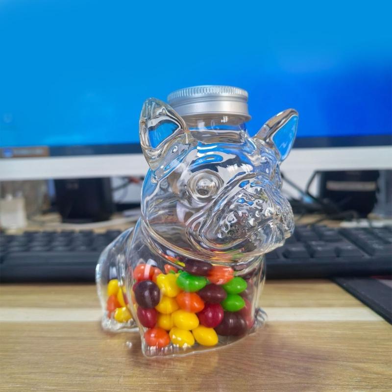Transparent Dog Treat Jar Easy To Cleaning Dishwasher Safe Glass Container For Kitchen Countertop Storage