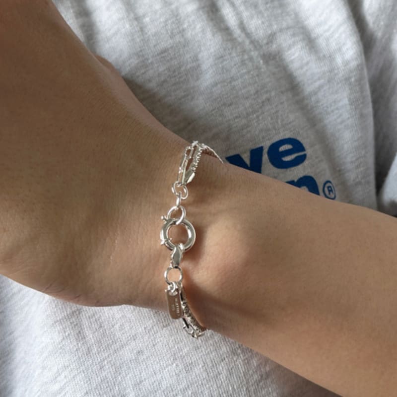 Warmrecord Silver925 Rope Layered Bracelet_B013