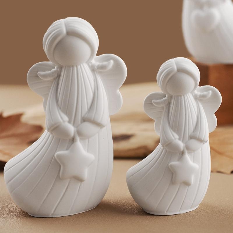 4Pieces Easy to Use Silicone Mould for Craft Enthusiasts Making Angelic Heart Star Decorations with Multiple Materials