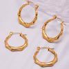 Qiong Yao Bamboo Joint Stainless Steel Earrings - PVD Gold-Plated Fashionable Color-Retaining Earrings for Women