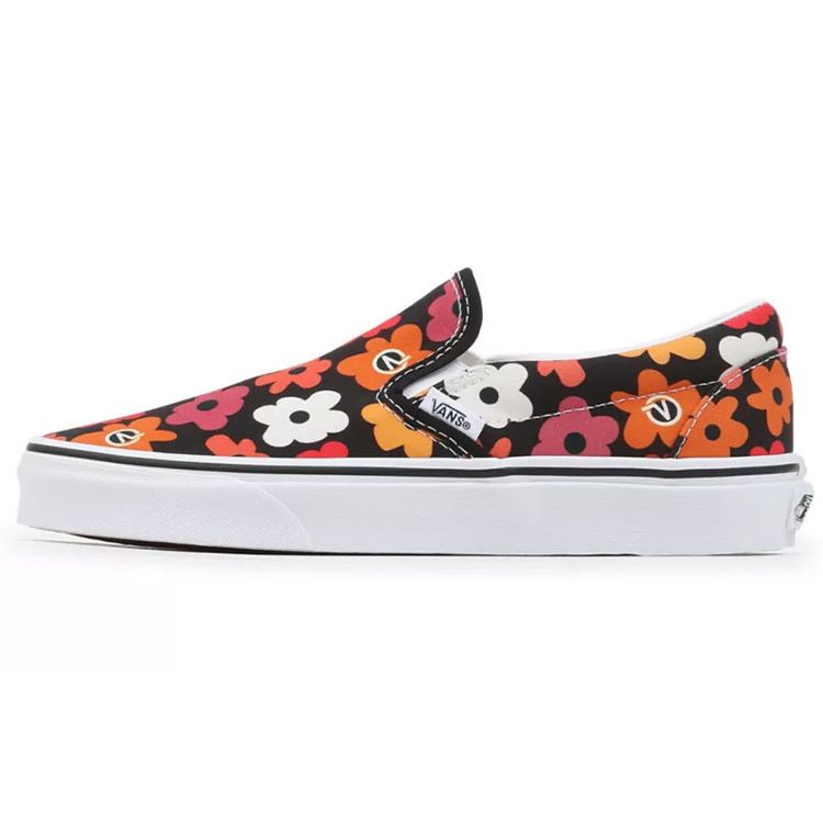 Vans Classic Slip-On Flower Print Unisex Sneakers Multi-Color Black VN0A3UT7BML