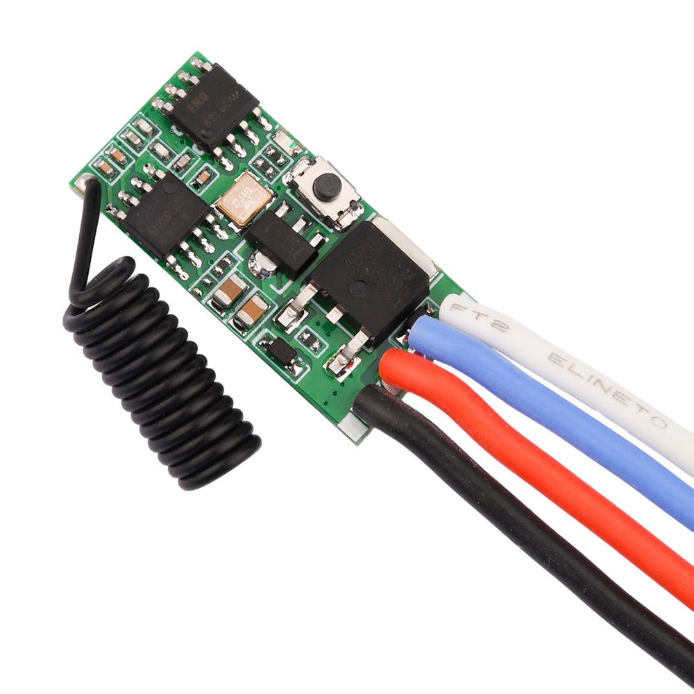 433MHz Wireless Remote Control DC Motor Speed Controller 3.7V-24V 5A PWM Speed Regulation Dimming Module for LED Lights Motor
